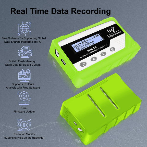 GMC-SE Geiger Counter Radiation Detector with Green Silicone Case