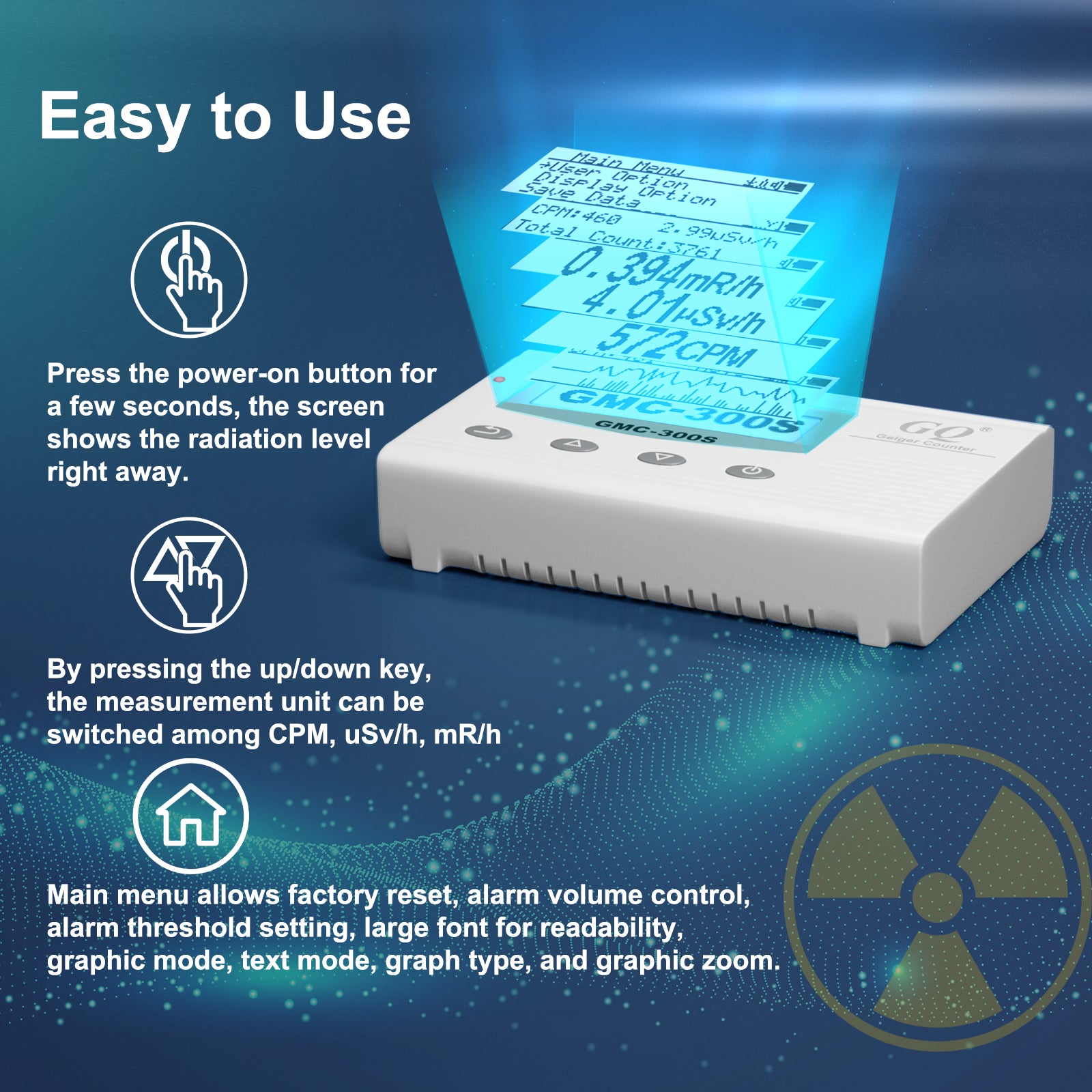 Lab Geiger Counters GQ GMC-300S Geiger Counter Radiation Detector With ...