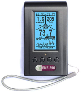 EMF Meter | GQ EMF-390 Multi-Field Electromagnetic Radiation 3-in-1 EMF ELF RF meter | 5G Cell Tower Smart meter Wifi Signal Detector RF up to 10GHz with Data Logger and 2.5Ghz Spectrum Analyzer