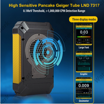 GQ 600 PRO Geiger Counter Nuclear Radiation Detector – Dosimeter for Alpha, Beta, Gamma, X-Ray – Portable Radiation Monitor with Real-Time Data, Global Data Sharing, LCD Display & USB